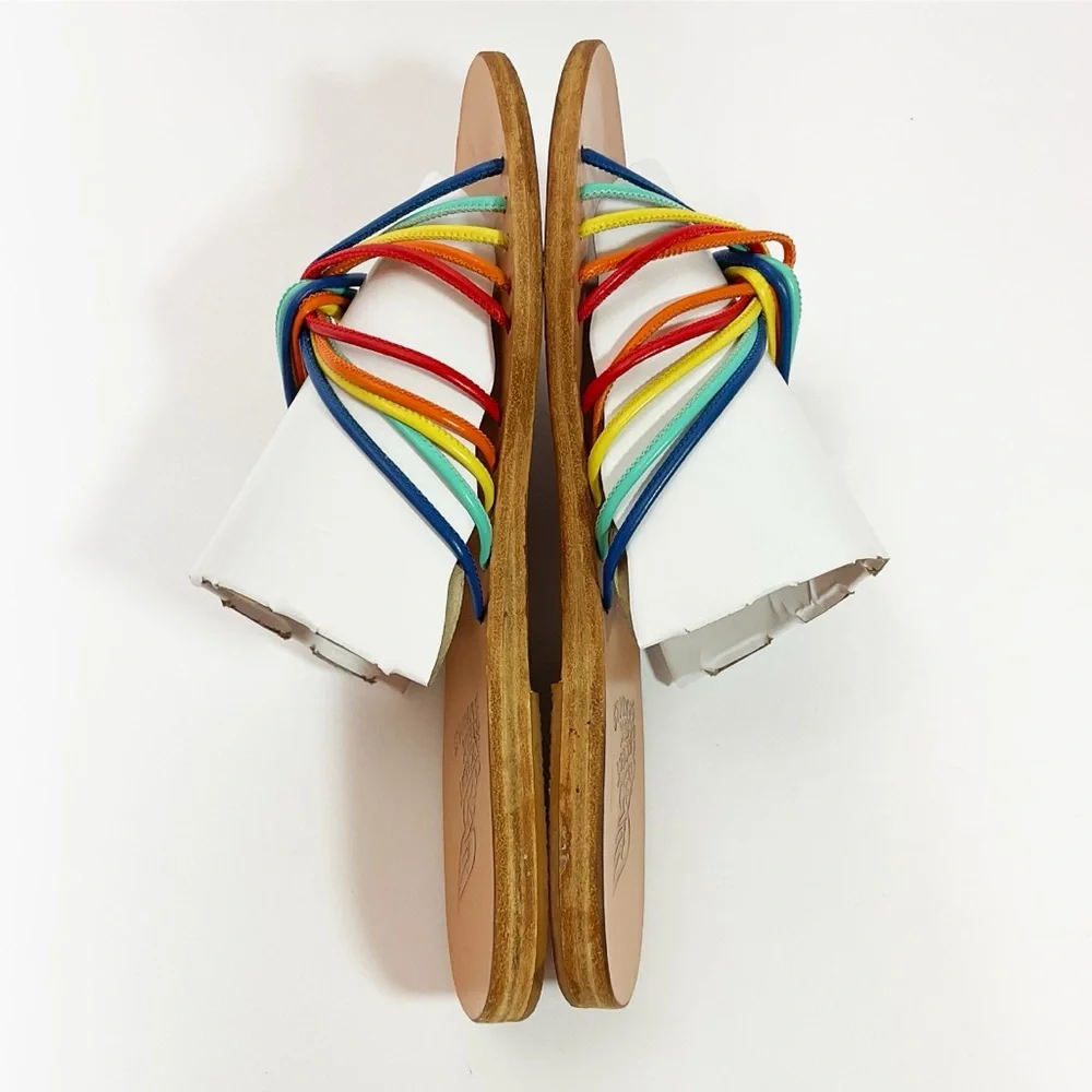 Ancient Greek Sandals Xanthi Strappy Rainbow Slides Sandals - Picture 5 of 8